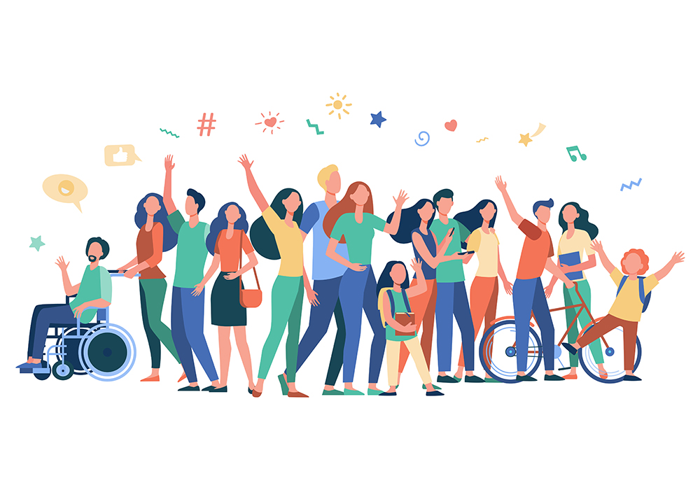 Plusieurs personne fêtant un évènement