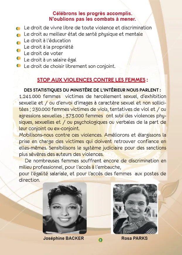 document sur la journée internationale des droits des femmes