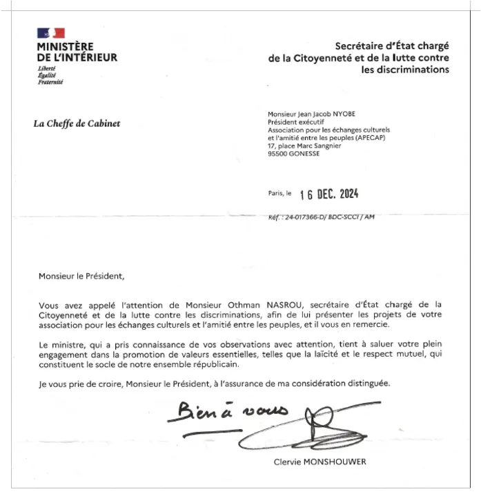 othman nasrou lettre de remerciement