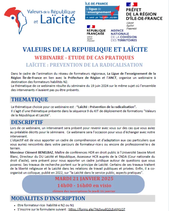 Valeurs de la république et laïcité